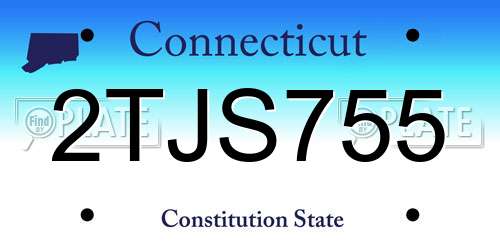 2TJS755 Connecticut License Plate
