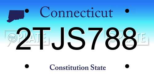 2TJS788 Connecticut License Plate