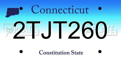 2TJT260 Connecticut License Plate