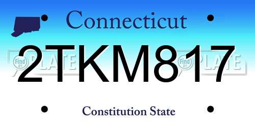 2TKM817 Connecticut License Plate
