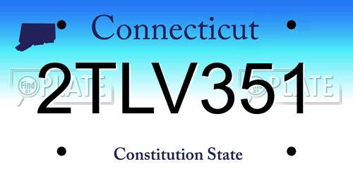 2TLV351 Connecticut License Plate