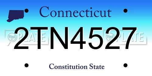 2TN4527 Connecticut License Plate
