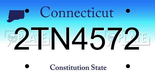 2TN4572 Connecticut License Plate