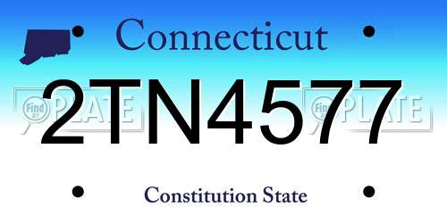 2TN4577 Connecticut License Plate