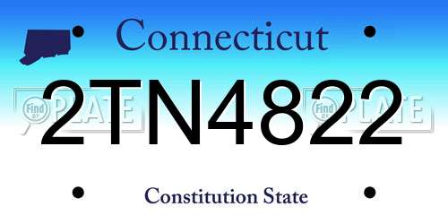 2TN4822 Connecticut License Plate