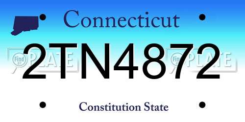 2TN4872 Connecticut License Plate