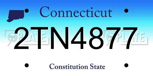 2TN4877 Connecticut License Plate