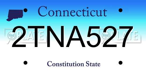 2TNA527 Connecticut License Plate