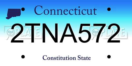 2TNA572 Connecticut License Plate