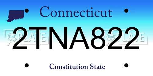2TNA822 Connecticut License Plate