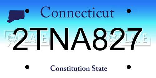 2TNA827 Connecticut License Plate