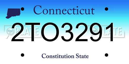 2TO3291 Connecticut License Plate