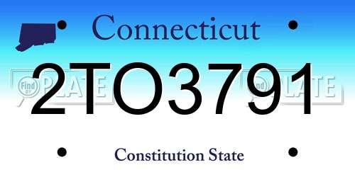 2TO3791 Connecticut License Plate