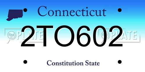 2TO602 Connecticut License Plate