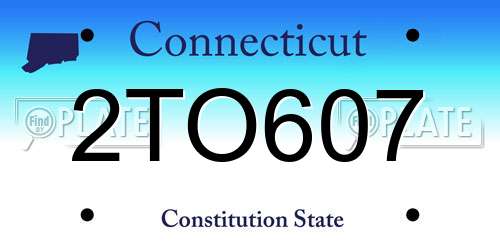 2TO607 Connecticut License Plate