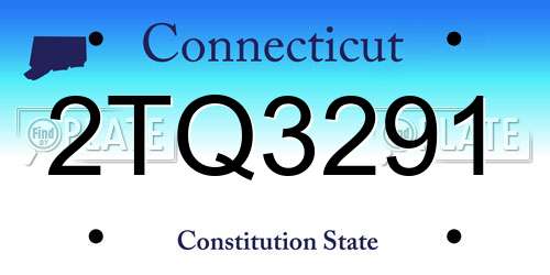 2TQ3291 Connecticut License Plate