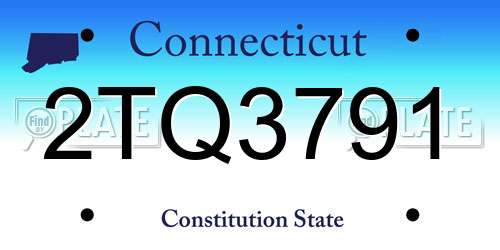 2TQ3791 Connecticut License Plate