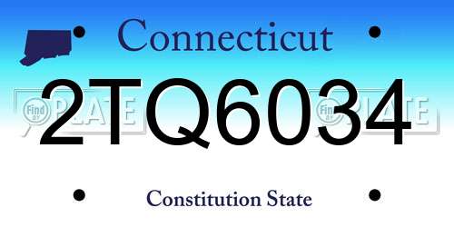 2TQ6034 Connecticut License Plate