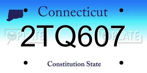 2TQ607 Connecticut License Plate