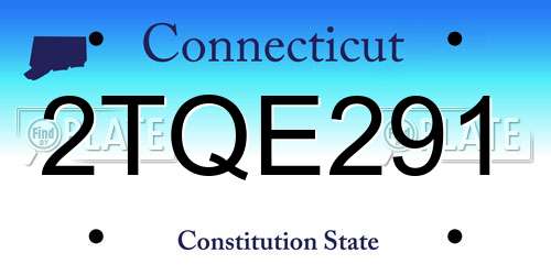 2TQE291 Connecticut License Plate
