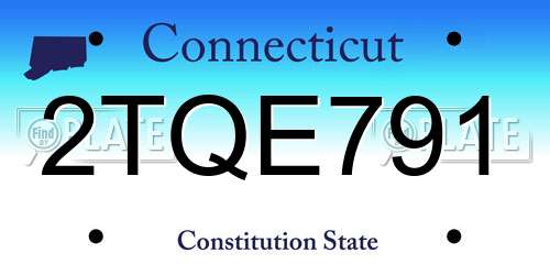 2TQE791 Connecticut License Plate