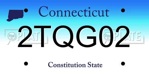 2TQG02 Connecticut License Plate