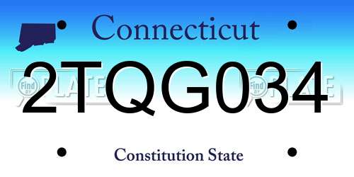2TQG034 Connecticut License Plate
