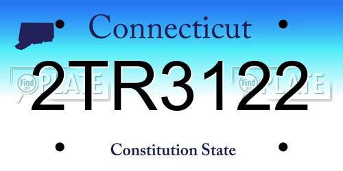 2TR3122 Connecticut License Plate