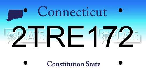 2TRE172 Connecticut License Plate