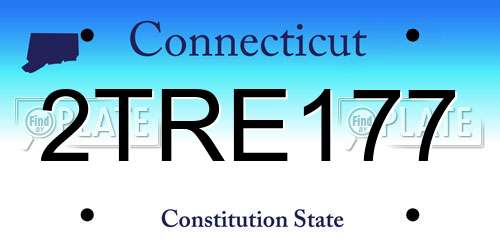 2TRE177 Connecticut License Plate