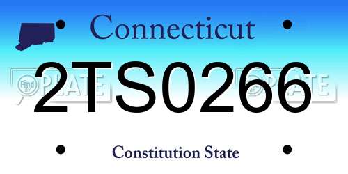 2TS0266 Connecticut License Plate