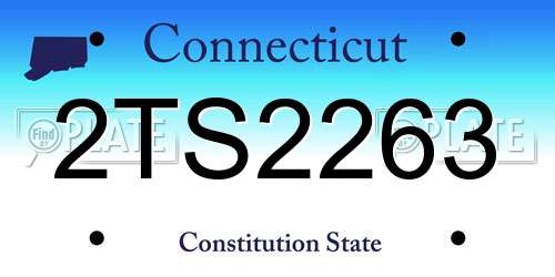 2TS2263 Connecticut License Plate