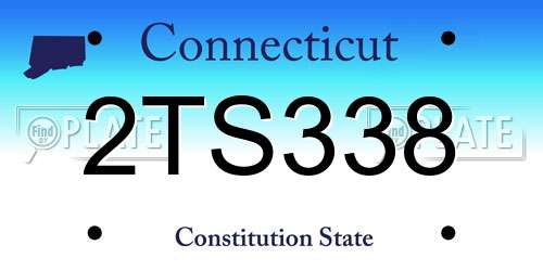 2TS338 Connecticut License Plate