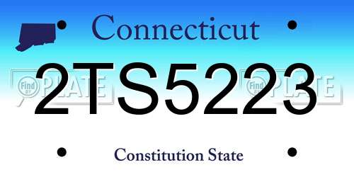2TS5223 Connecticut License Plate