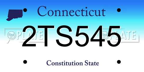 2TS545 Connecticut License Plate