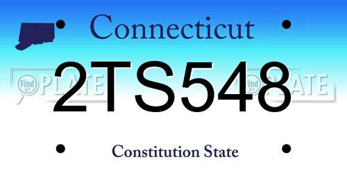 2TS548 Connecticut License Plate