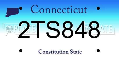 2TS848 Connecticut License Plate