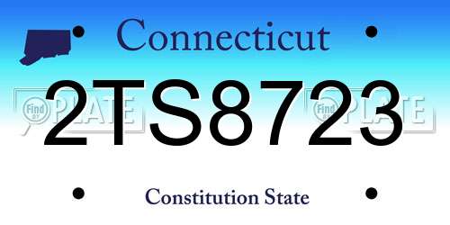 2TS8723 Connecticut License Plate