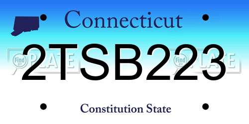 2TSB223 Connecticut License Plate