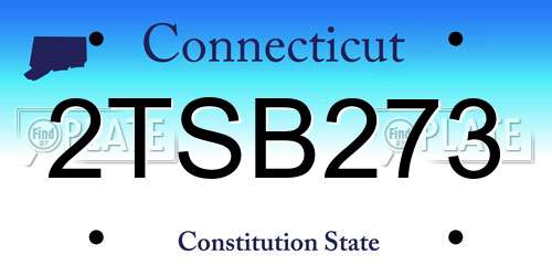 2TSB273 Connecticut License Plate