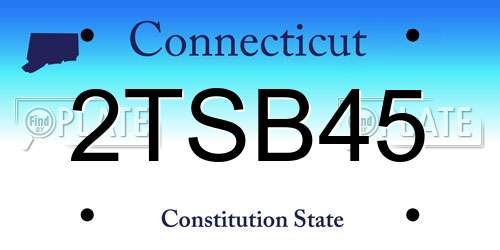 2TSB45 Connecticut License Plate