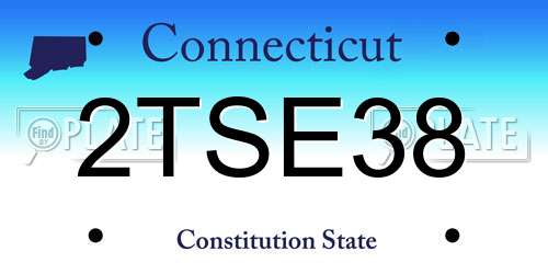 2TSE38 Connecticut License Plate