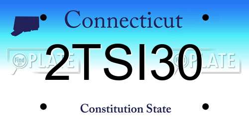 2TSI30 Connecticut License Plate
