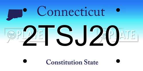 2TSJ20 Connecticut License Plate