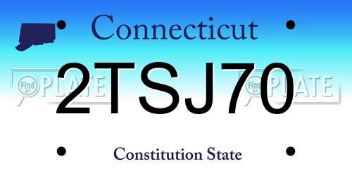 2TSJ70 Connecticut License Plate