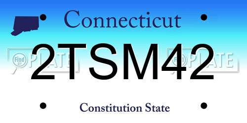 2TSM42 Connecticut License Plate