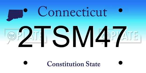 2TSM47 Connecticut License Plate