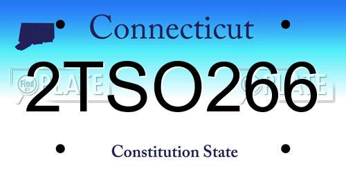 2TSO266 Connecticut License Plate