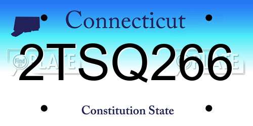 2TSQ266 Connecticut License Plate
