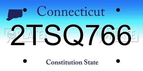 2TSQ766 Connecticut License Plate